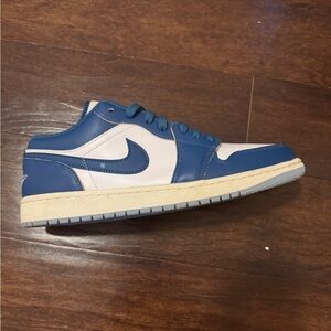Nike Royal Blue and White Low Tops